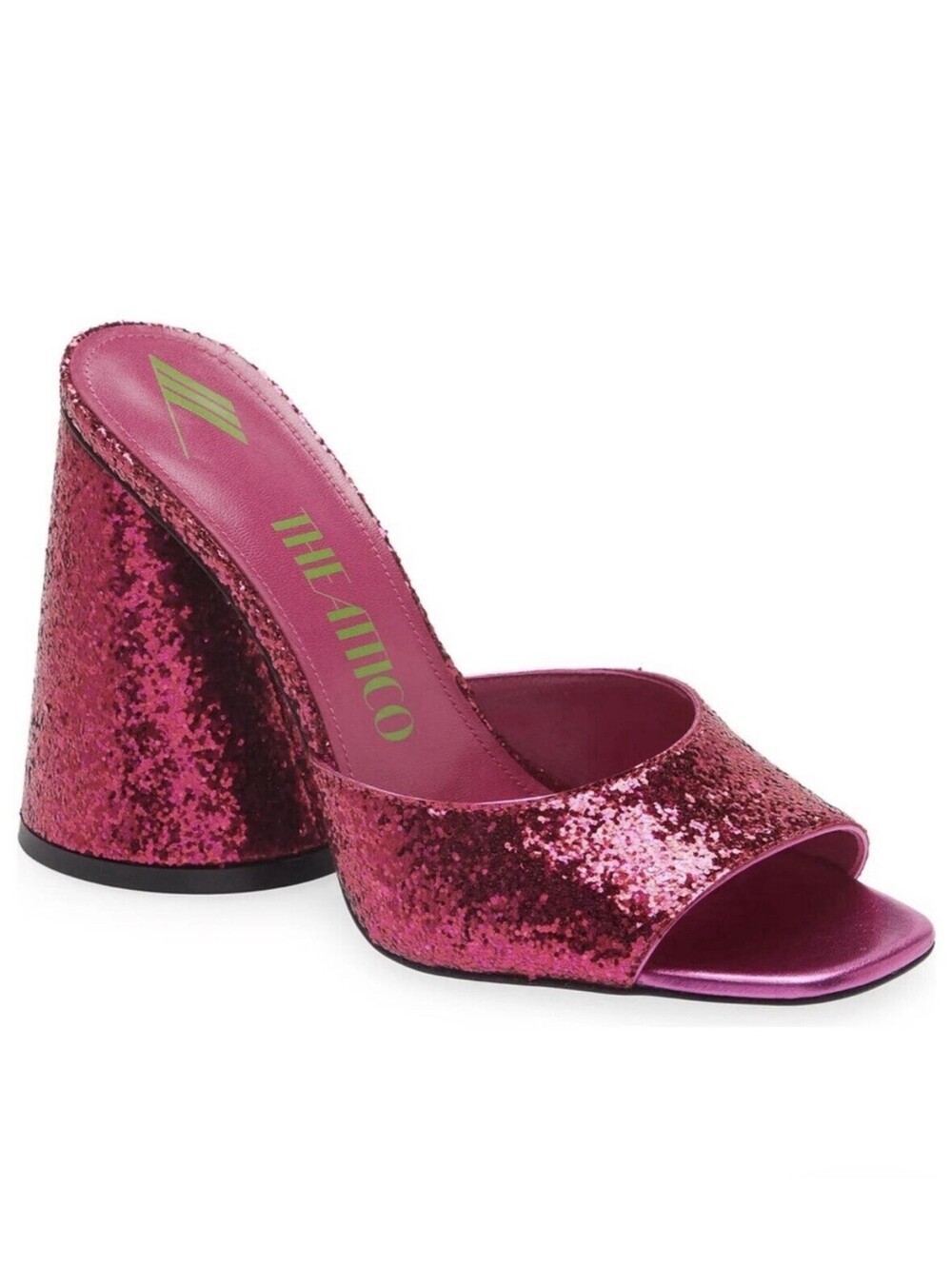 $950 The Attico Women's Fuschia Luz Glitter Mule Slide Sandals Shoes Size 38.5